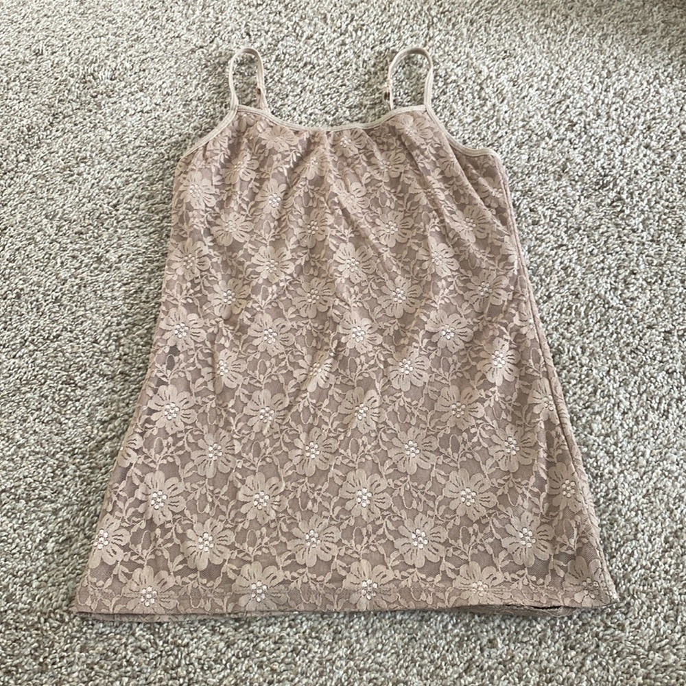 tan floral tank